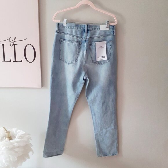 NWT Pistola light wash blue denim high rise slim fit straight jeans, 30 - Picture 13 of 15